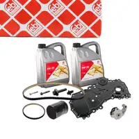 febi Zahnriemensatz Abdeckung &Ouml;lfilter 10L 0W30 Motor&ouml;l f&uuml;r FORD Transit V363 2.0 EcoBlue