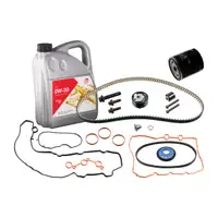 febi Zahnriemensatz + 5L Motor&ouml;l 0W30 f&uuml;r PEUGEOT 208 2 308 SW 2 2008 1 CITROEN C4 DS3 1.2