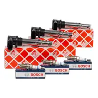 3x febi Z&uuml;ndspule + BOSCH Z&uuml;ndkerze f&uuml;r VW Polo SEAT Ibiza 3 4 SKODA Fabia 1 2 Rapid 1.2
