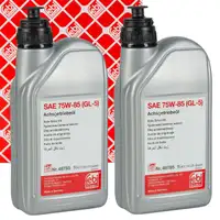 2L 2 Liter febi 48785 Achsgetriebe&ouml;l 75W-85 GL-5 GELB f&uuml;r AUDI BMW MERCEDES VW