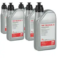 5L 5 Liter febi 48785 Achsgetriebe&ouml;l 75W-85 GL-5 GELB f&uuml;r AUDI BMW MERCEDES VW