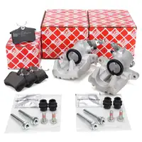 febi Bremsbel&auml;ge + 2x Bremssattel &Oslash; 38mm f&uuml;r VW Golf 5 6 A3 8P Leon 1P Octavia 2 hinten