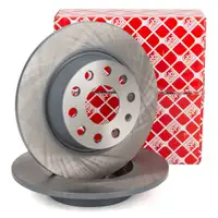 febi 36128 Bremsscheiben Satz für VW Golf 6 7 8 T-Roc Touran A3 8P 8V 8Y Q2 TT hinten