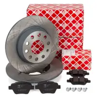febi Bremsscheiben + Bremsbel&auml;ge f&uuml;r VW Golf 6 8X 8P Leon 5F Octavia 2 3 Superb 2 hinten