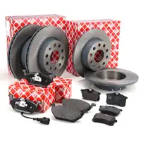 febi Bremsscheiben + Bel&auml;ge + Sensor f&uuml;r VW Golf 5 6 A3 8P leon 1P Octavia 2 vorne hinten