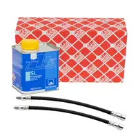 2x febi Bremsschlauch + 500ml ATE Bremsfl&uuml;ssigkeit f&uuml;r MERCEDES W202 W203 W210 hinten