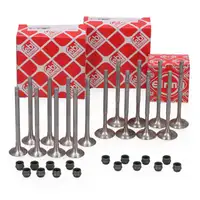 8x febi Einlassventil + 8x Auslassventil + 16x ELRING Dichtungen f&uuml;r VW Golf 4 5 6 1.4 1.6