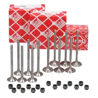 6x febi Einlassventil + 6x Auslassventil + 12x ELRING Dichtungen f&uuml;r VW Polo 4 5 Ibiza 1.2