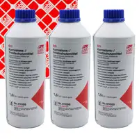 3 x 1.5 L febi 01089 Coolant Antifreeze G11 BLUE for AUDI, BMW, MINI, MERCEDES, OPEL, SMART, VW
