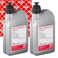 2L 2 Liter febi 40580 Getriebe&ouml;l GELB 75W-80 API GL-5 AUDI BMW FORD OPEL PSA VW