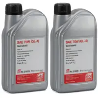 2L 2 Liter febi 21829 Getriebe&ouml;l 75W GL-4 GELB f&uuml;r AUDI FORD MERCEDES VOLVO VW