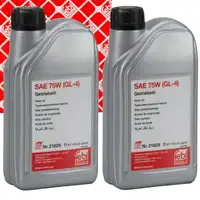 2L 2 Liter febi 21829 Getriebe&ouml;l 75W GL-4 GELB f&uuml;r AUDI FORD MERCEDES VOLVO VW