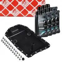 febi Getriebe&ouml;lwanne + Filter + Dichtung + 7L WOLF Getriebe&ouml;l f&uuml;r BMW 6HP19 6HP21