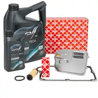 febi 7-speed transmission filter set 724.0 DCT + 6L WOLF transmission fluid for MERCEDES W176/177/246/247