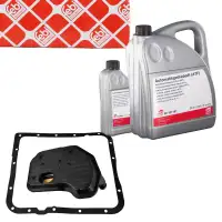 febi Getriebefilter + Dichtung + 6L Getriebe&ouml;l f&uuml;r CHEVROLET Camaro 3.8 5.7 4L60E 4L65E