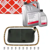 febi Getriebefilter + Dichtung + 6L Getriebe&ouml;l f&uuml;r BMW X5 3.0i 3.0d Range Rover 3 5L40E