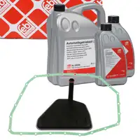 febi Getriebefilter + Dichtung + 7L Getriebe&ouml;l f&uuml;r AUDI A4 B6 B7 A6 C6 A8 4E VW Phaeton