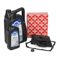 febi Getriebefilter Satz + 6L ORIGINAL Mopar ATF+4 Getriebe&ouml;l f&uuml;r CHRYSLER DODGE FIAT