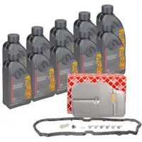 febi Getriebefilter Satz + 10L ORIGINAL Getriebe&ouml;l MB 236.15 f&uuml;r MERCEDES 7-Gang 722.9