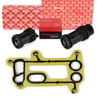 2x febi / ELRING Rohrstutzen O-Ring &Ouml;lfiltergeh&auml;use &Ouml;lk&uuml;hler Satz f&uuml;r BMW 1er 3er N47