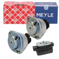 2x febi Motorlager + MEYLE Getriebelager f&uuml;r BMW E60 E61 525d 530d 535d E63 E64 635d M57