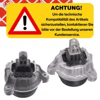 2x febi Motorlager Hydrolager f&uuml;r BMW 5er F10 F11 F07 518d 520d 525d N47 links + rechts
