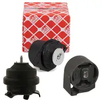 3x febi Motorlager Hydrolager f&uuml;r VW Golf 2 Jetta 2 1.6 1.8i/GTI 1.6 D mit