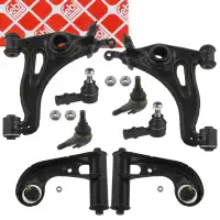 4x febi Querlenker + Traggelenk + Spurstangenkopf f&uuml;r MERCEDES W202 S202 C208 A208 vorne