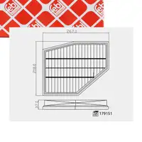 febi 179151 Motorluftfilter Luftfiltereinsatz für BMW 5er G30 N63 vorne links