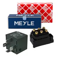 febi Magnetventil + MEYLE Relais A0A Kompressor Luftfederung f&uuml;r AUDI Q7 4LB VW Touareg 7L