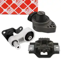 3x febi Motorlager Motorhalter Set f&uuml;r FORD Fiesta 5 Fusion JU_ 1.4 TDCi mit