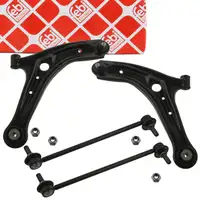 2x febi Querlenker + Traggelenk + Koppelstange f&uuml;r FORD Fiesta 6 MK6 ab 09.2011 vorne