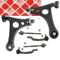 2x febi Querlenker + Traggelenk + Spurstange + Kopf f&uuml;r MERCEDES A-Klasse W168 vorne