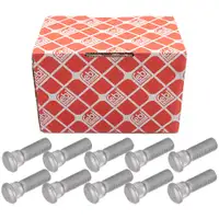 10x febi Radbolzen M12x1,5 f&uuml;r TOYOTA Auris Corolla E18 Avensis T25 Prius Rav 4 Yaris