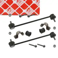 2x FEBI Koppelstange + Stabilisatorlager 19,8mm VW Polo 9N SKODA Fabia 1 PR-0AR vorne