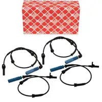 4x febi ABS Sensor Raddrehzahl f&uuml;r BMW 5er E60 6er E63 E64 mit DSC vorne + hinten
