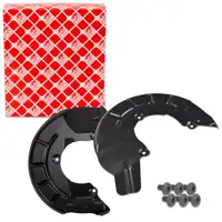 2x febi Spritzblech Bremsscheibe + Schrauben f&uuml;r VW Polo 4 5 Ibiza Mii Citigo Fabia vorne