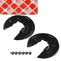 2x febi Spritzblech Bremsscheibe + Schrauben f&uuml;r VW Golf 6 R Passat B6 B7 AUDI 8P hinten