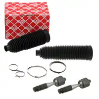 2x febi Spurstange Axialgelenk + Lenkmanschette f&uuml;r AUDI A4 8E B6 B7 vorne