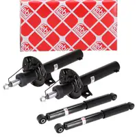 4x febi Gasdruck Feerbein Sto&szlig;d&auml;mpfer f&uuml;r VW Caddy 3 4 / Alltrack vorne + hinten