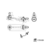 febi 179109 Koppelstange Stabilisator f&uuml;r TESLA Model X 5YJX Hinterachse 102749100A