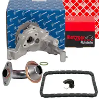 febi Steuerkettensatz + PIERBURG &Ouml;lpumpe + METZGER Saugrohr f&uuml;r VW Passat B5 1.6-2.0