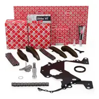 febi Steuerkettensatz + ELRING Steuergeh&auml;usedichtung f&uuml;r BMW E90-93 330d X5 30/40d N57