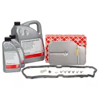 febi Getriebefilter Satz + &Uuml;berlaufrohr + 7L Getriebe&ouml;l f&uuml;r MERCEDES 7-Gang 722.9