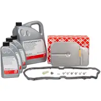 febi Getriebefilter Satz + &Uuml;berlaufrohr + 8L Getriebe&ouml;l f&uuml;r MERCEDES 7-Gang 722.9