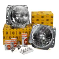 2x HELLA H4/T4W Hauptscheinwerfer + OSRAM Leuchtmittel für VW Golf 2 links + rechts