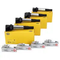 4x HELLA Zündspule + 4x NGK Zündkerze für BMW E81-88 E46 E90 E60 X1 E84 X3 E83 N45 N46
