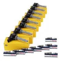 8x HELLA Z&uuml;ndspule + 8x BOSCH Z&uuml;ndkerze f&uuml;r MERCEDES W211 S211 E500 C216 CL500 388 PS M273