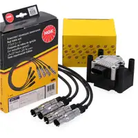 HELLA Z&uuml;ndspule + NGK Kabelsatz f&uuml;r VW Golf 4 Passat B5 T5 A3 8L1 8P A4 B5 B6 B7 1.6 2.0