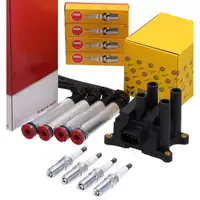 HELLA Z&uuml;ndspule + HERTH+BUSS Z&uuml;ndkabelsatz + 4x NGK Z&uuml;ndkerze f&uuml;r FORD Fiesta 5 Ka RB 1.3